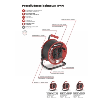 Przedłużacz bębnowy Acar M01952 30m czarny