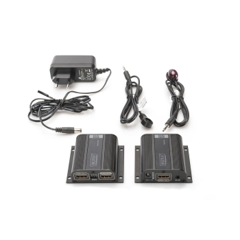 Przedłużacz/Extender DIGITUS HDMI do 50m Cat.6/7 UTP, 1080p 60Hz FHD, HDCP 1.2, IR, audio(zestaw)