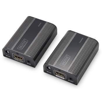 Przedłużacz/Extender DIGITUS HDMI 30m/60m po skrętce Cat.6 4K2K 30Hz/60Hz UHD HDCP 2.2 IR audio (zestaw)