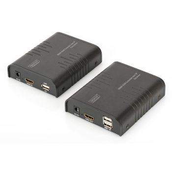 Przedłużacz/Extender DIGITUS KVM HDMI+USB 120m po Cat.6 UTP/IP 1080p FHD 60Hz audio (zestaw)