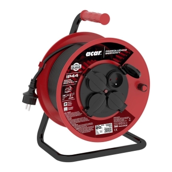 Przedłużacz bębnowy Acar IP44 PZ-4Z/STM 3G2.5 20m czarny - USZ OPAK