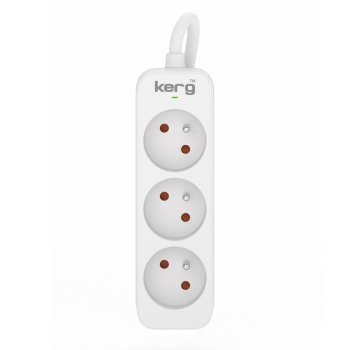 Przedłużacz KERG M02384 3-gniazdowy 3m 3×1,0mm2 H05VV-F 10A/250V biały