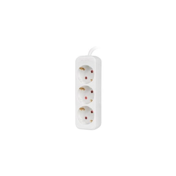Listwa przedłużacz Lanberg 1,5m biała 3x 230V Schuko, kabel wykonany z pełnej miedzi