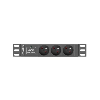 Listwa zasilająca Lanberg do szaf 10" 1U 10A PDU 3x PL 2m czarna