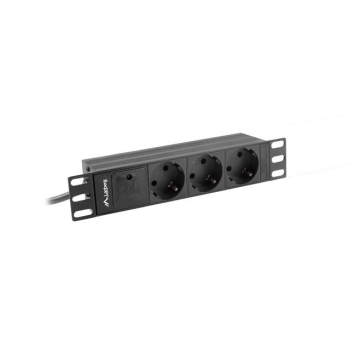 Listwa zasilająca Lanberg do szaf 10" 1U 10A PDU 3x Schuko 2m czarna