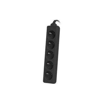 Listwa przedłużacz Lanberg 1m UPS czarna 5x 230V PL
