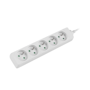 Listwa przedłużacz Lanberg 1,5m biała 5x 230V PL, kabel wykonany z pełnej miedzi