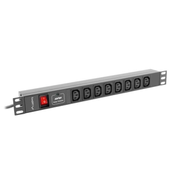 Listwa zasilająca Lanberg do RACK 1U 16A PDU 19" 8x IEC C13 2m czarna C20