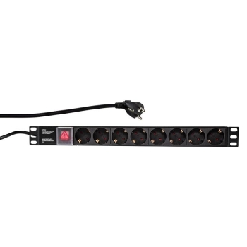 Listwa zasilająca LogiLink do szaf PDU8C01 19" 16A PDU 8x Schuko 2m czarna - USZ OPAK
