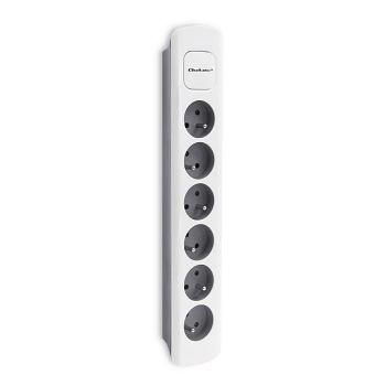 Listwa zasilająca Qoltec 6 gniazd | 1.8m | Szara