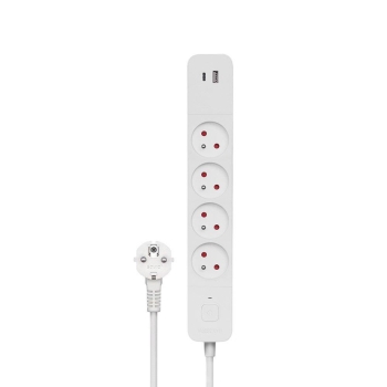 Listwa zasilająca przeciwprzepięciowa SAVIO LZ-11 4 gniazda i 2 gniazda USB Quick Charge, 1,5m