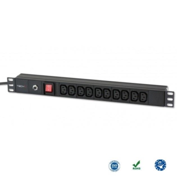Listwa zasilająca Rack19" do UPS TechlyPro 10 gniazd 2m czarna