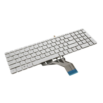 Klawiatura laptopa do HP 250 G7, 255 G7, 15-DA, 15-DB - srebrna (podświetlenie)