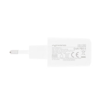 Ładowarka Movano GaN 20W USB-C PD + USB-A (white)