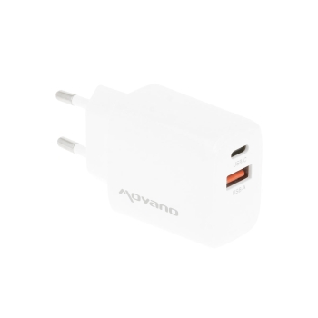 Ładowarka Movano GaN 30W USB-C PD + USB-A (white)