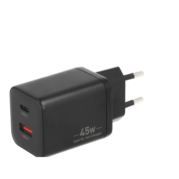 Ładowarka Movano GaN 45W USB-C PD + USB-A (black)