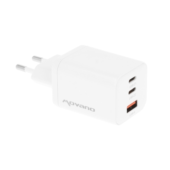 Ładowarka Movano GaN 65W 2x USB-C PD + USB-A (white)
