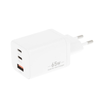 Ładowarka Movano GaN 65W 2x USB-C PD + USB-A (white)