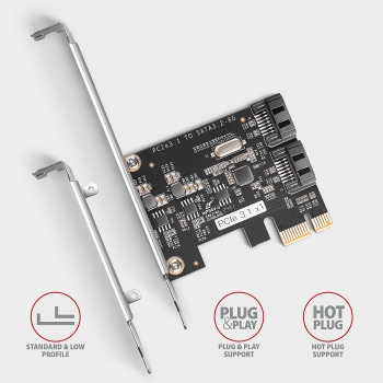 AXAGON PCES-SJ2 kontroler PCIe 2x SATA 6G JMB582