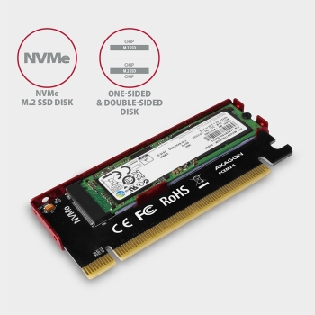 Axagon PCEM2-S adapter PCIe x16 na dysk M.2 NVMe