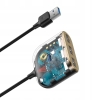 Baseus Square Round HUB USB 3.0 do 1x USB 3.0 + 3x USB 2.0 1m czarny