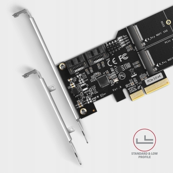 Axagon PCES-SA4M2 kontroler PCIe 2x SATA 2x M.2