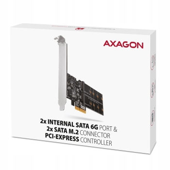 Axagon PCES-SA4M2 kontroler PCIe 2x SATA 2x M.2